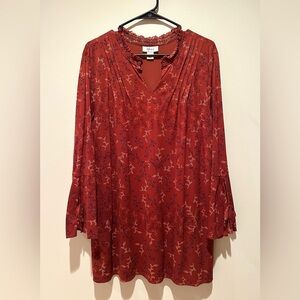 Style & Co. XL Burgundy Floral Blouse